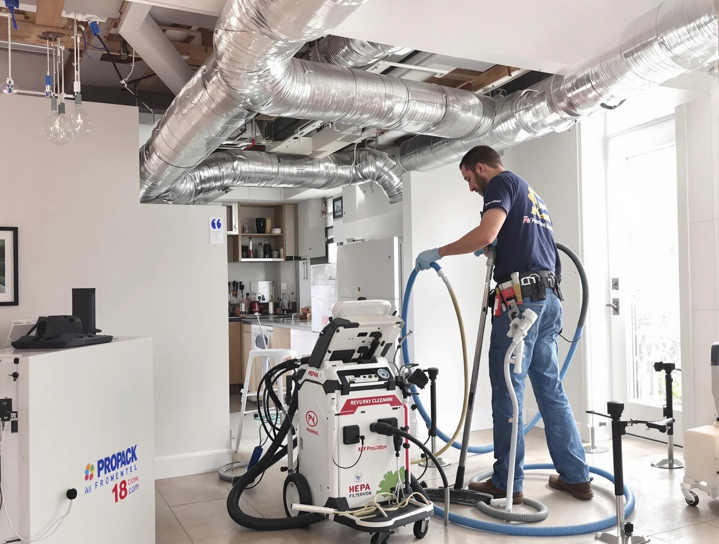 Chelsea Air Duct Cleaning technician performing advanced pure duct cleaning with specialized equipment in Chelsea