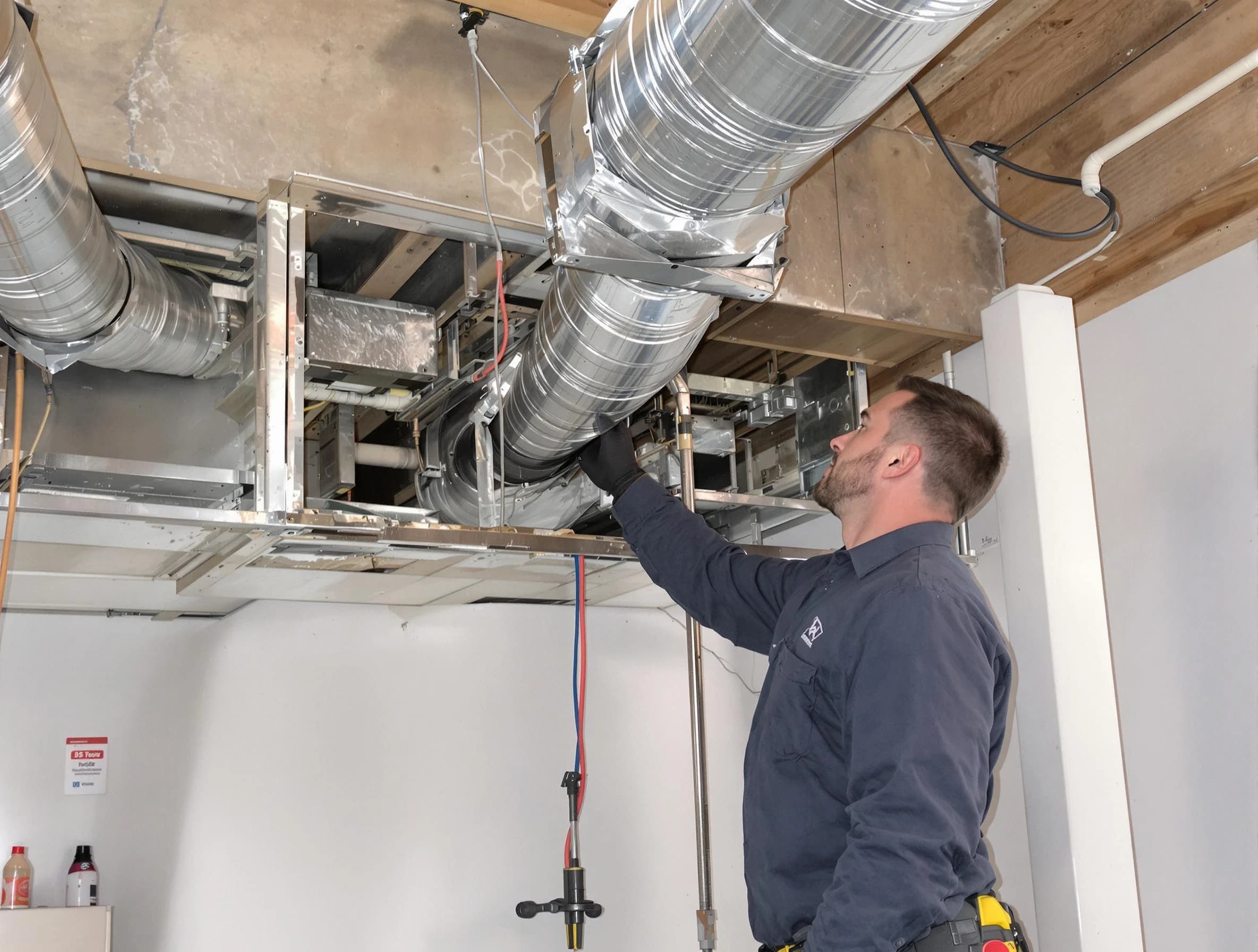 Chelsea Air Duct Cleaning technician performing professional air duct repair using specialized tools in Chelsea